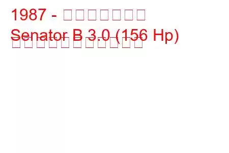 1987 - オペル上院議員
Senator B 3.0 (156 Hp) の燃料消費量と技術仕様