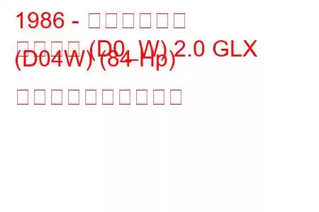 1986 - 三菱スペース
スペース (D0_W) 2.0 GLX (D04W) (84 Hp) 燃料消費量と技術仕様