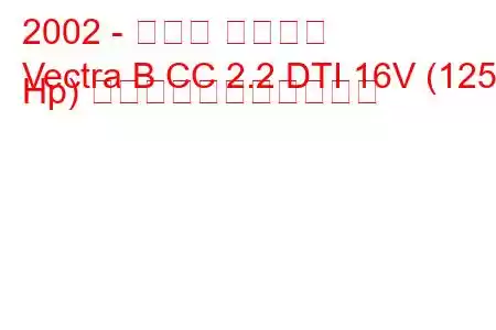 2002 - オペル ベクトラ
Vectra B CC 2.2 DTI 16V (125 Hp) の燃料消費量と技術仕様