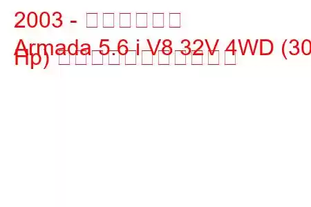 2003 - 日産アルマダ
Armada 5.6 i V8 32V 4WD (309 Hp) の燃料消費量と技術仕様