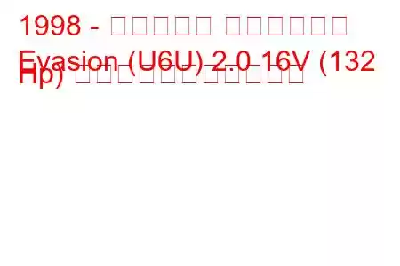 1998 - シトロエン エヴァジオン
Evasion (U6U) 2.0 16V (132 Hp) の燃料消費量と技術仕様