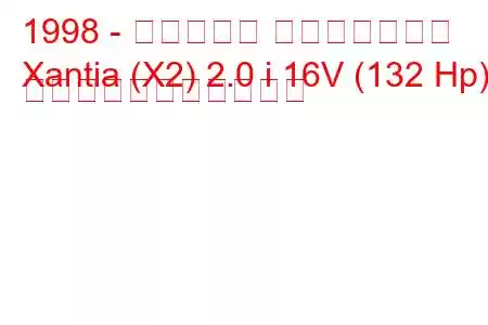 1998 - シトロエン エグザンティア
Xantia (X2) 2.0 i 16V (132 Hp) の燃料消費量と技術仕様