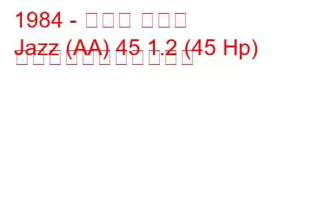 1984 - ホンダ ジャズ
Jazz (AA) 45 1.2 (45 Hp) の燃料消費量と技術仕様
