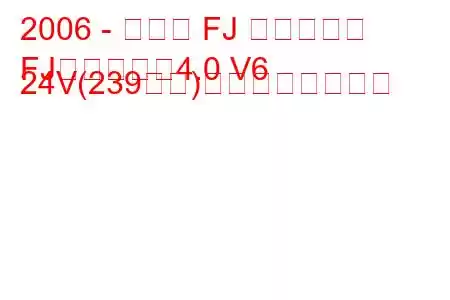 2006 - トヨタ FJ クルーザー
FJクルーザー4.0 V6 24V(239馬力)の燃費と技術仕様