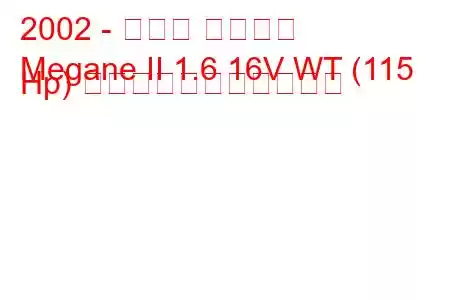 2002 - ルノー メガーヌ
Megane II 1.6 16V WT (115 Hp) の燃料消費量と技術仕様