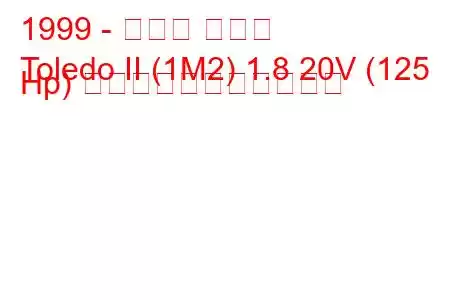 1999 - セアト トレド
Toledo II (1M2) 1.8 20V (125 Hp) の燃料消費量と技術仕様