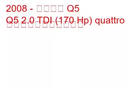 2008 - アウディ Q5
Q5 2.0 TDI (170 Hp) quattro の燃料消費量と技術仕様