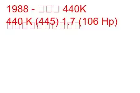 1988 - ボルボ 440K
440 K (445) 1.7 (106 Hp) 燃料消費量と技術仕様