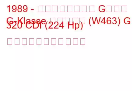 1989 - メルセデスベンツ Gクラス
G-Klasse カブリオレ (W463) G 320 CDI (224 Hp) の燃料消費量と技術仕様