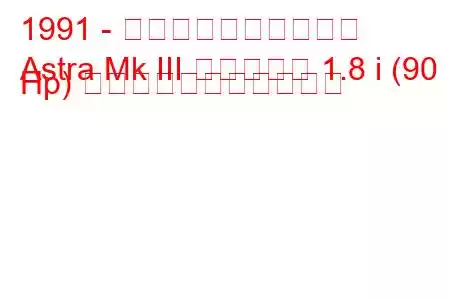 1991 - ボクソール・アストラ
Astra Mk III エステート 1.8 i (90 Hp) の燃料消費量と技術仕様