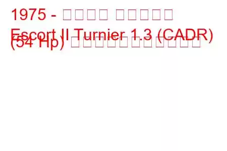 1975 - フォード エスコート
Escort II Turnier 1.3 (CADR) (54 Hp) の燃料消費量と技術仕様