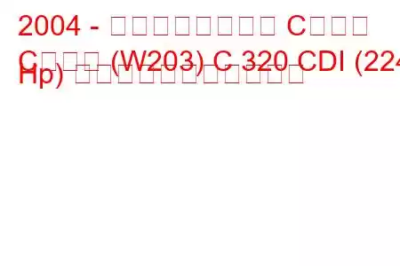 2004 - メルセデスベンツ Cクラス
Cクラス (W203) C 320 CDI (224 Hp) の燃料消費量と技術仕様