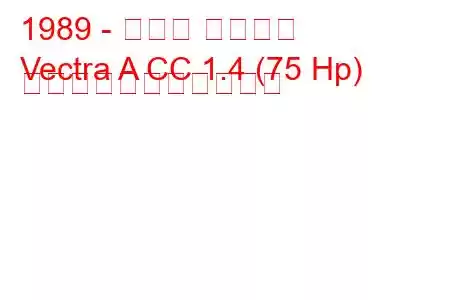 1989 - オペル ベクトラ
Vectra A CC 1.4 (75 Hp) の燃料消費量と技術仕様