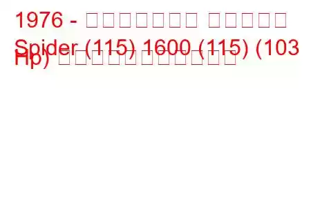 1976 - アルファロメオ スパイダー
Spider (115) 1600 (115) (103 Hp) の燃料消費量と技術仕様