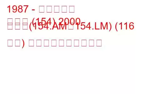 1987 - フィアット
クロマ (154) 2000 つまり(154.AM、154.LM) (116 馬力) 燃料消費量と技術仕様