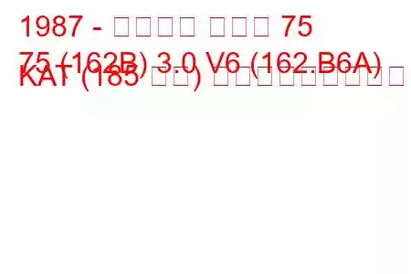 1987 - アルファ ロメオ 75
75 (162B) 3.0 V6 (162.B6A) KAT (185 馬力) 燃料消費量と技術仕様