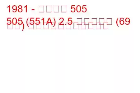 1981 - プジョー 505
505 (551A) 2.5 ディーゼル (69 馬力) の燃料消費量と技術仕様