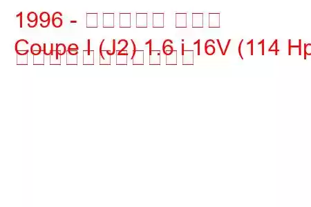 1996 - ヒュンダイ クーペ
Coupe I (J2) 1.6 i 16V (114 Hp) の燃料消費量と技術仕様