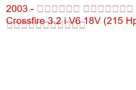 2003 - クライスラー クロスファイア
Crossfire 3.2 i V6 18V (215 Hp) の燃料消費量と技術仕様