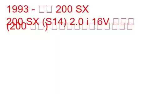 1993 - 日産 200 SX
200 SX (S14) 2.0 i 16V ターボ (200 馬力) の燃料消費量と技術仕様