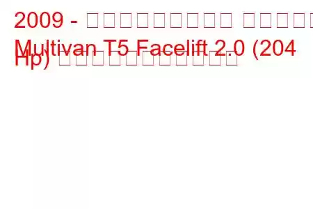 2009 - フォルクスワーゲン マルチバン
Multivan T5 Facelift 2.0 (204 Hp) の燃料消費量と技術仕様
