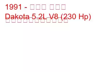 1991 - ダッジ ダコタ
Dakota 5.2L V8 (230 Hp) の燃料消費量と技術仕様
