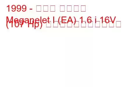 1999 - ルノー メガーヌ
Meganelet I (EA) 1.6 i 16V (107 Hp) の燃料消費量と技術仕様