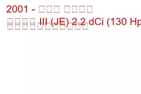 2001 - ルノー エスパス
エスパス III (JE) 2.2 dCi (130 Hp) の燃料消費量と技術仕様