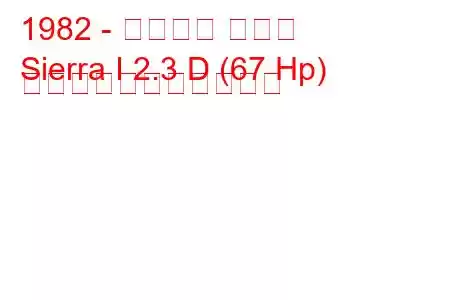 1982 - フォード シエラ
Sierra I 2.3 D (67 Hp) の燃料消費量と技術仕様