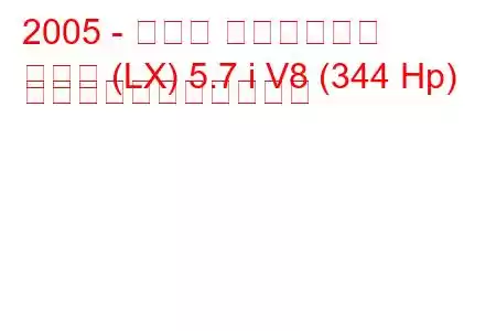 2005 - ダッジ チャージャー
充電器 (LX) 5.7 i V8 (344 Hp) の燃料消費量と技術仕様