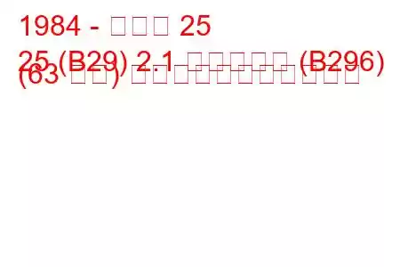 1984 - ルノー 25
25 (B29) 2.1 ディーゼル (B296) (63 馬力) の燃料消費量と技術仕様