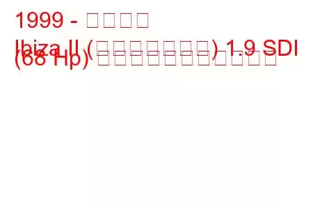 1999 - イビサ島
Ibiza II (フェイスリフト) 1.9 SDI (68 Hp) の燃料消費量と技術仕様