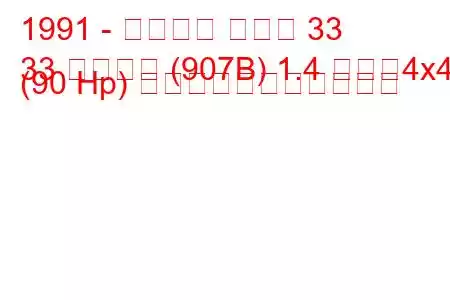 1991 - アルファ ロメオ 33
33 スポーツ (907B) 1.4 つまり4x4 (90 Hp) の燃料消費量と技術仕様