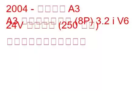 2004 - アウディ A3
A3 スポーツバック (8P) 3.2 i V6 24V クワトロ (250 馬力) の燃料消費量と技術仕様