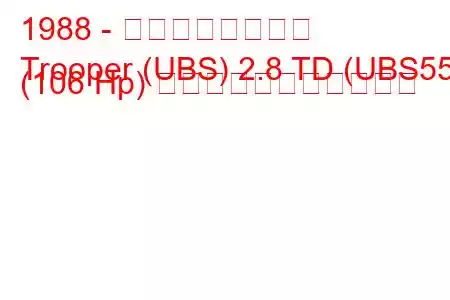 1988 - いすゞトルーパー
Trooper (UBS) 2.8 TD (UBS55) (106 Hp) の燃料消費量と技術仕様