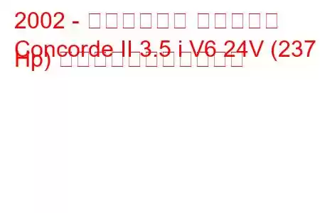 2002 - クライスラー コンコルド
Concorde II 3.5 i V6 24V (237 Hp) の燃料消費量と技術仕様