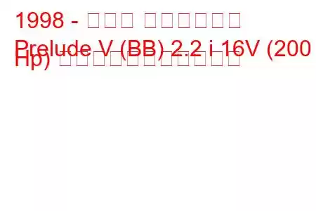 1998 - ホンダ プレリュード
Prelude V (BB) 2.2 i 16V (200 Hp) の燃料消費量と技術仕様
