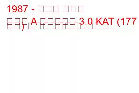 1987 - オペル オメガ
オメガ A キャラバン 3.0 KAT (177 馬力) の燃料消費量と技術仕様