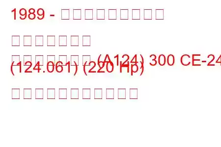 1989 - メルセデス・ベンツ コンバーチブル
コンバーチブル (A124) 300 CE-24 (124.061) (220 Hp) の燃料消費量と技術仕様