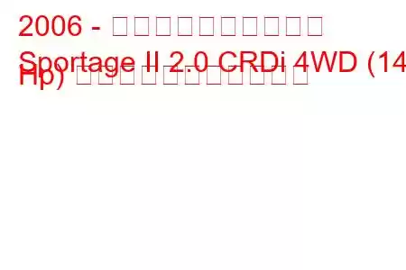 2006 - 起亜スポーツステージ
Sportage II 2.0 CRDi 4WD (140 Hp) の燃料消費量と技術仕様