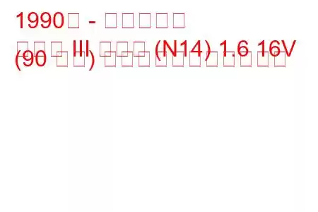 1990年 - 日産サニー
サニー III ハッチ (N14) 1.6 16V (90 馬力) の燃料消費量と技術仕様