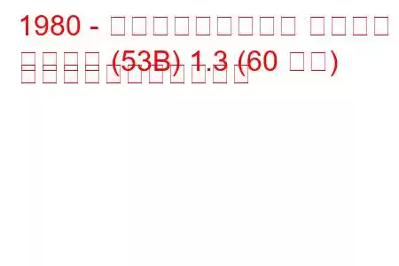 1980 - フォルクスワーゲン シロッコ
シロッコ (53B) 1.3 (60 馬力) の燃料消費量と技術仕様