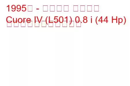 1995年 - ダイハツ クオーレ
Cuore IV (L501) 0.8 i (44 Hp) の燃料消費量と技術仕様