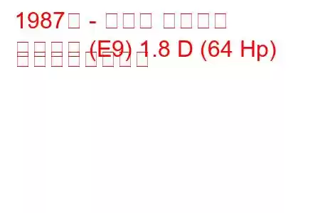 1987年 - トヨタ カローラ
カローラ (E9) 1.8 D (64 Hp) の燃費と技術仕様