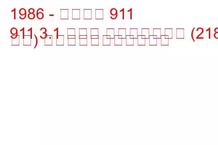 1986 - ポルシェ 911
911 3.1 カレラ スピードスター (218 馬力) の燃料消費量と技術仕様