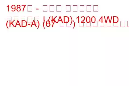 1987年 - スバル ジャスティ
ジャスティ I (KAD) 1200 4WD (KAD-A) (67 馬力) の燃費と技術仕様