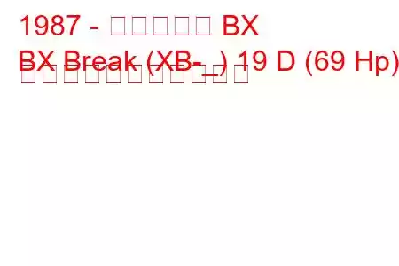 1987 - シトロエン BX
BX Break (XB-_) 19 D (69 Hp) の燃料消費量と技術仕様