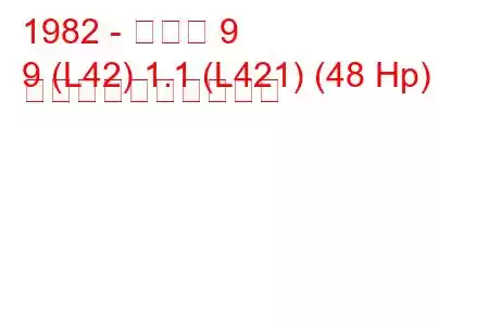 1982 - ルノー 9
9 (L42) 1.1 (L421) (48 Hp) 燃料消費量と技術仕様