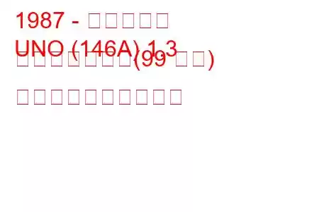 1987 - フィアット
UNO (146A) 1.3 ターボ、つまり(99 馬力) 燃料消費量と技術仕様