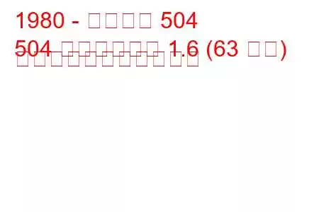 1980 - プジョー 504
504 ピックアップ 1.6 (63 馬力) の燃料消費量と技術仕様